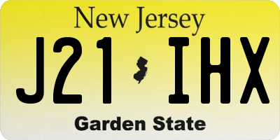 NJ license plate J21IHX
