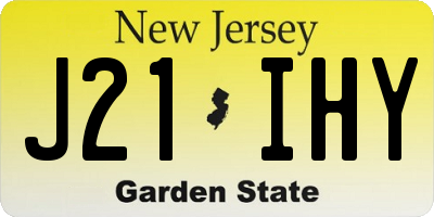 NJ license plate J21IHY