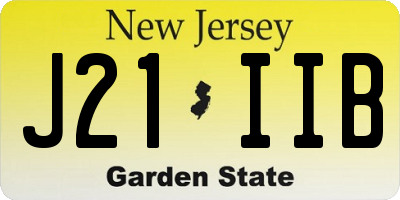 NJ license plate J21IIB