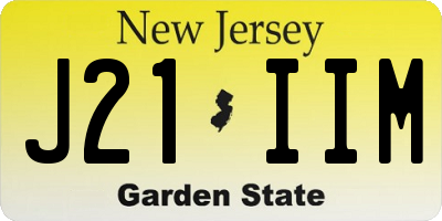 NJ license plate J21IIM