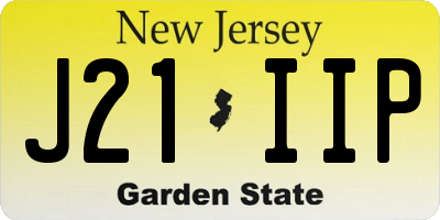 NJ license plate J21IIP