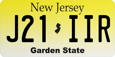 NJ license plate J21IIR