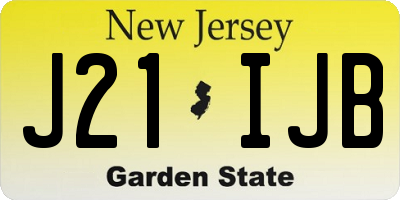 NJ license plate J21IJB