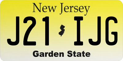 NJ license plate J21IJG
