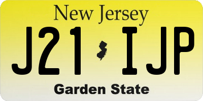 NJ license plate J21IJP