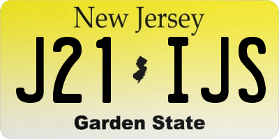 NJ license plate J21IJS