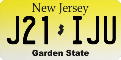 NJ license plate J21IJU