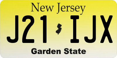 NJ license plate J21IJX