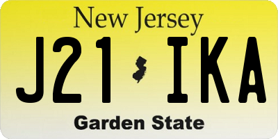 NJ license plate J21IKA
