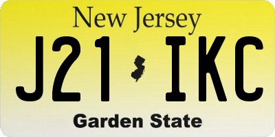 NJ license plate J21IKC