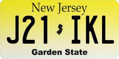 NJ license plate J21IKL