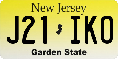NJ license plate J21IKO