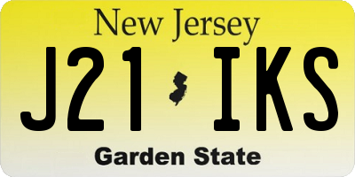 NJ license plate J21IKS