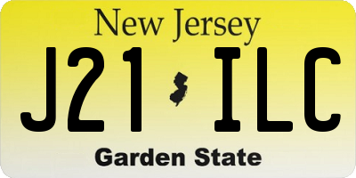 NJ license plate J21ILC