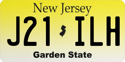 NJ license plate J21ILH