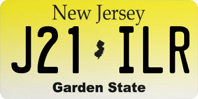 NJ license plate J21ILR