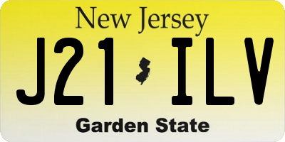 NJ license plate J21ILV