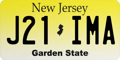 NJ license plate J21IMA