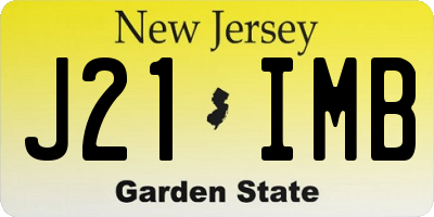 NJ license plate J21IMB