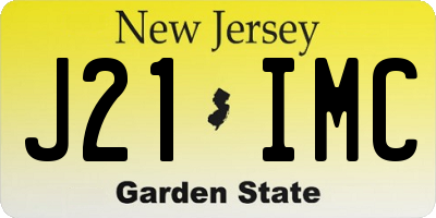 NJ license plate J21IMC