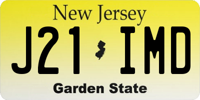 NJ license plate J21IMD