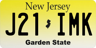NJ license plate J21IMK