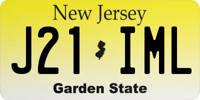 NJ license plate J21IML