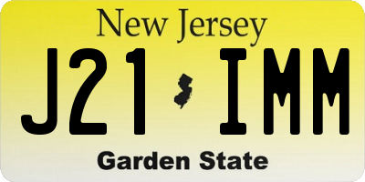 NJ license plate J21IMM