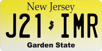 NJ license plate J21IMR