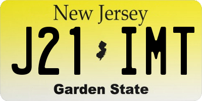NJ license plate J21IMT