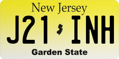 NJ license plate J21INH