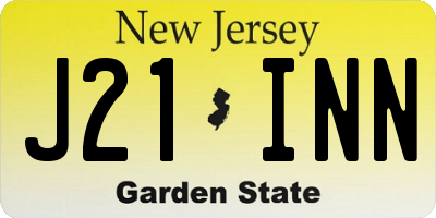NJ license plate J21INN