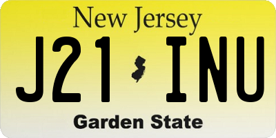 NJ license plate J21INU