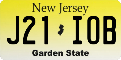 NJ license plate J21IOB