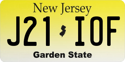 NJ license plate J21IOF