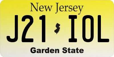 NJ license plate J21IOL