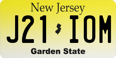 NJ license plate J21IOM