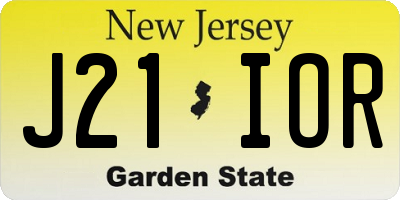 NJ license plate J21IOR