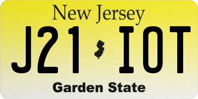 NJ license plate J21IOT