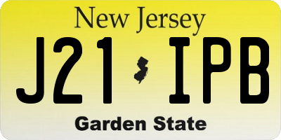 NJ license plate J21IPB
