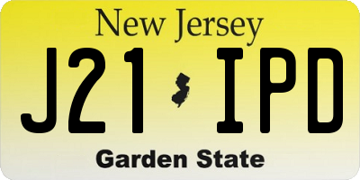 NJ license plate J21IPD