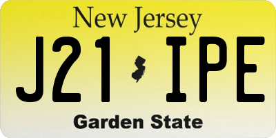 NJ license plate J21IPE