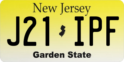 NJ license plate J21IPF