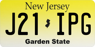 NJ license plate J21IPG