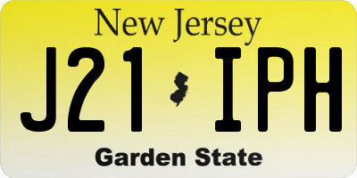 NJ license plate J21IPH
