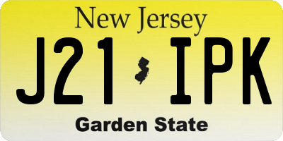 NJ license plate J21IPK