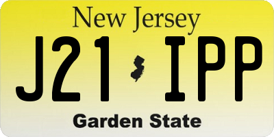 NJ license plate J21IPP