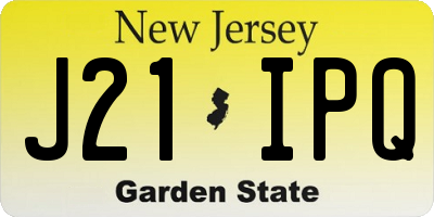 NJ license plate J21IPQ