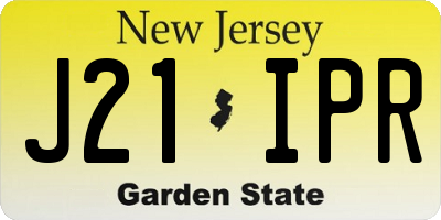 NJ license plate J21IPR
