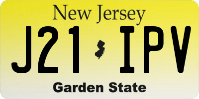 NJ license plate J21IPV